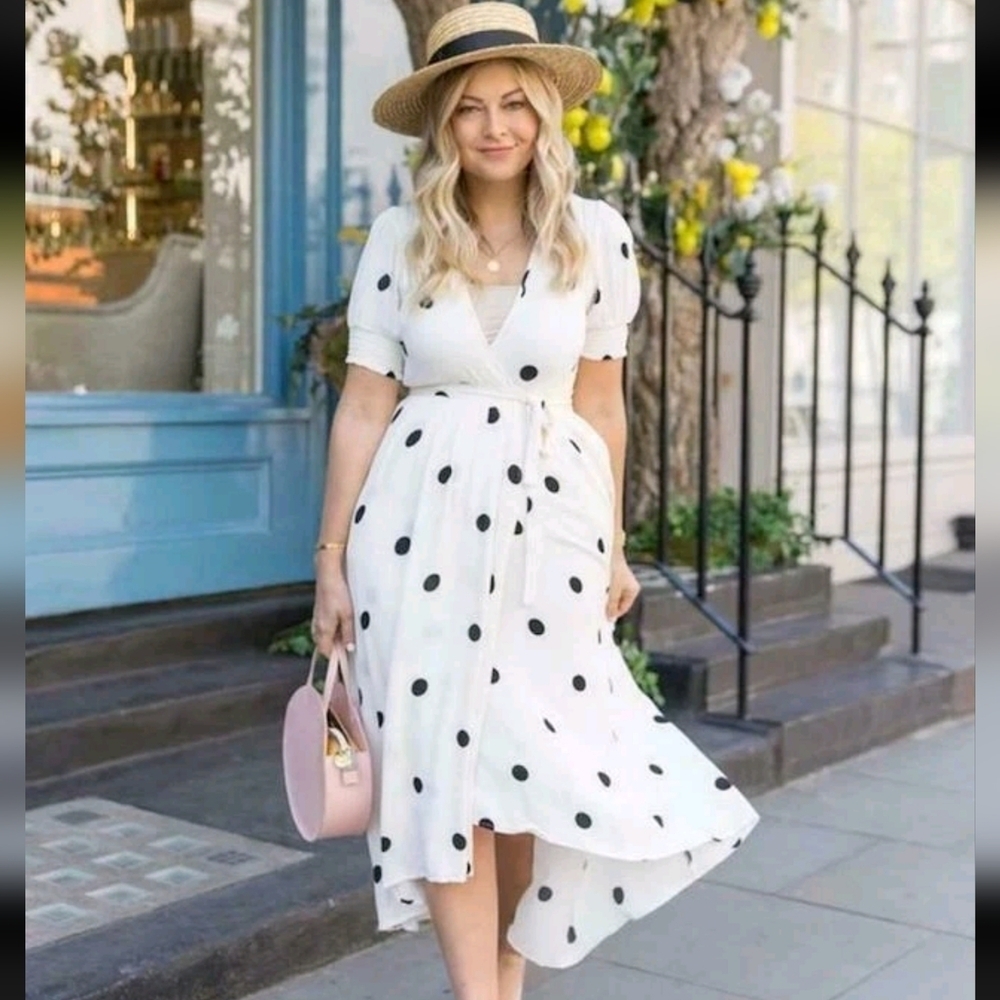 Women’s Anthropologie Maeve Breanna polka dot wrap Dress